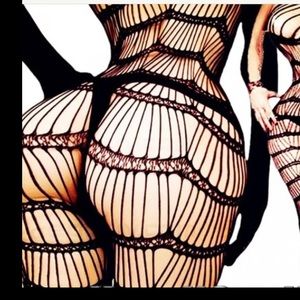 Black bodysuit stockings fishnet steampunk goth corset Pinup romper jumpsuit I3